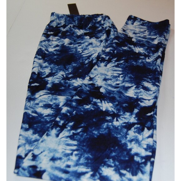 Reg‎ One Size Blue & White High Waist Tie Dye Leggings Womens - Picture 6 of 9